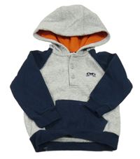 Sivo-tmavomodrá mikina s kapucňou C&A