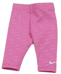 Růžové sportovní legíny s logem Nike