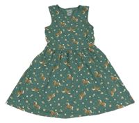 Zelené kvetované šaty s koníky C&A