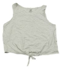 Svetlosivý crop top s uzlíkem H&M