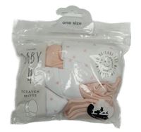 Nové - 6set - 1x Růžová čepice + 2x růžové rukavice + 1x bílo-růžová čepice se srdíčky + 2x rukavice zn.ge