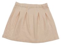 Svetloružová -biela kockovaná tepláková sukňa John Lewis