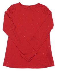 Červeno-strieborné bodkovaná é tričko H&M