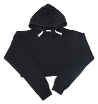 Čierna crop mikina s kapucňou Matalan