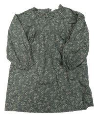 Šedozeleno-ružové kvetované šaty H&M