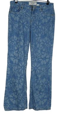 Dámské světlemodré květované flare rifle H&M
