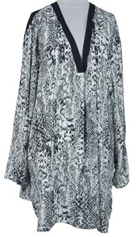 Dámska čierno-biela vzorovaná blúzka H&M