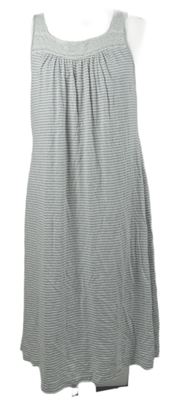 Dámska sivo-biela pruhovaná nočná košeľa s čipkou M&S