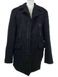 Pánský černý vlněný zimní kabát Giorgio 