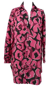 Dámska tmavorůžovo-čierna vzorovaná blúzková á tunika Liberty