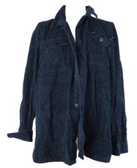 Pánská tmavomodrá manšestrová košilová bunda TU vel. 3XL