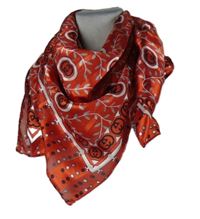 Dámský červený vzorovaný šátek 