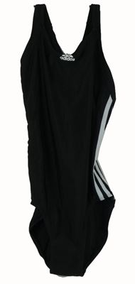 Dámské černé jednodílné plavky s pruhy Adidas 
