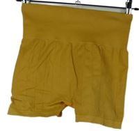 Dámske okrové rebrované elastické kraťasy H&M