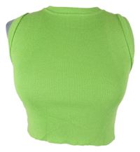 Dámsky limetkový crop pletený top Primark