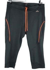 Dámske tmavosivé športové funkčné capri legíny s pruhmi H&M