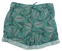 Zelené plátenné kraťasy s listami Primark