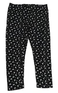 Černé květinové legíny Primark