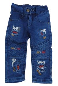 Modré rifle s obrázkami