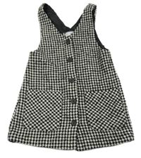 Čierno-biele kockované vlnené šaty zara