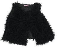 Čierna chlpatá crop vesta