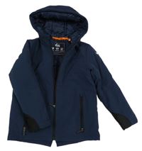 Tmavomodrá šusťáková zimní bunda s kapucí iDo