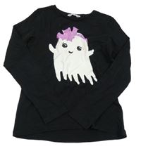 Černé triko s duchem H&M