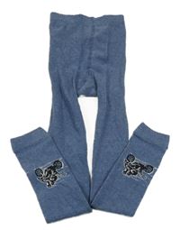 Modré punčocháče bez šlapiček s motorkářem