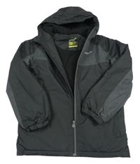 Čierno-sivá šušťáková lehce zateplená bunda s kapucňou Gelert