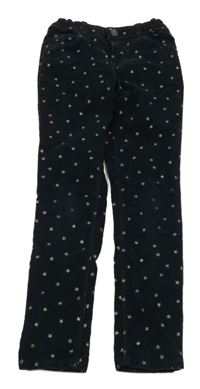 Tmavomodré slim manšestráky s hviezdičkami kiabi