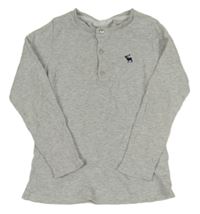 Svetlosivé rebrované tričko s výšivkou