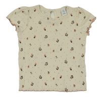 Smeatnové květinové žebrované tričko Topomini