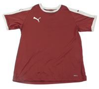 Mahagonovo-bílé sportovní tričko s logem Puma