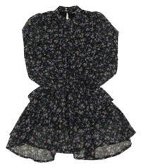 Čierne kvetované šaty KIDS