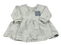 Svetlosivé teplákové šaty s žirafami  Next