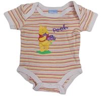 Bílo-červeno-žluté pruhované body s Púem Disney