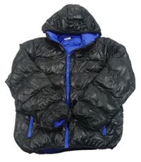 Čierna šušťáková prešívaná zimná bunda s kapucňou Lonsdale