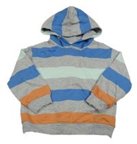 Sivo-modrá pruhovaná mikina s kapucňou zn. M&S