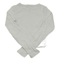 Biele rebrované crop tričko H&M