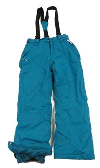 Azurové šusťákové funkční oteplovačky s kšandami Mountain Warehouse