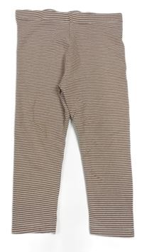 Hnědé-bílé pruhované legíny M&S