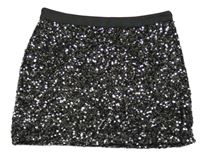 Čierno-strieborná flitrová sukňa Review