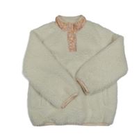 Smetanová kožešinová podšitá bunda se stojáčkem a květovaným lemem Nutmeg