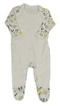 Bielo-vzorovaný overal so zajačikmi a vajíčky