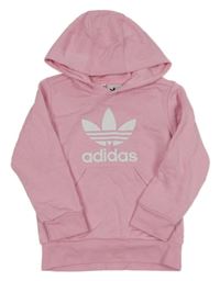 Světlerůžová mikina s kapucí Adidas