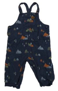 Tmavomodré laclové tepláky se stromy John Lewis