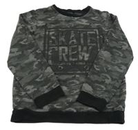 Tmavosivá army mikina s 3D nápisom Tu