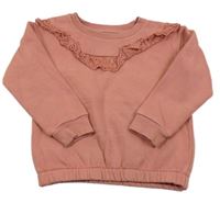 Staroružová mikina s volánem s madeirou Nutmeg