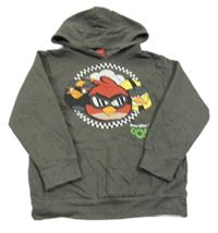 Tmavošedá mikina s kapucí - Angry birds