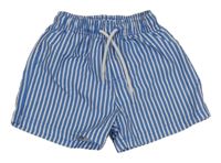 Modro-bílé pruhované plážové kraťasy 